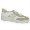 D3E00 - 80 Baskets Remonte 42, 43, 44, 45 blanche beige et doré Shoesissime, vue profil