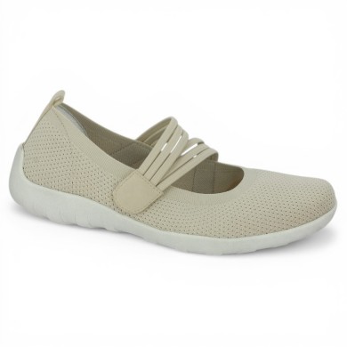 R3519-60 Ballerine à brides beige Remonte 42, 43, 44, 45 Shoesissime, vue profil