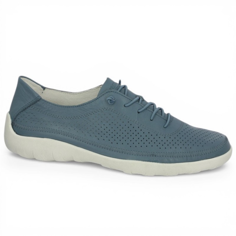 R3521-14 Tennis légère bleu Remonte femme 42, 43, 44, 45 Shoesissime, vue profil