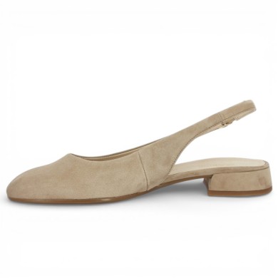 Chaussure velours beige plate habillée grande taille femme Shoesissime, vue intérieure