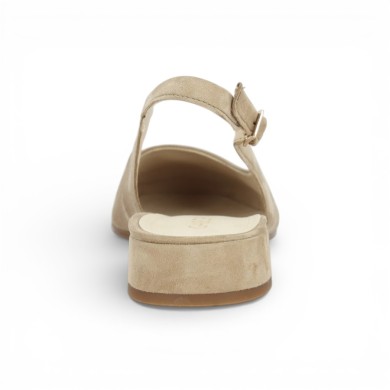 chaussures élégante beige plate ouverte au talon 42, 42.5, 43, 44, vue arrière