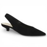 Escarpin velours noir petit talon grande taille Gabor, vue profil