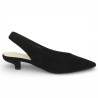 Escarpin velours noir petit talon grande pointure Gabor, vue coté