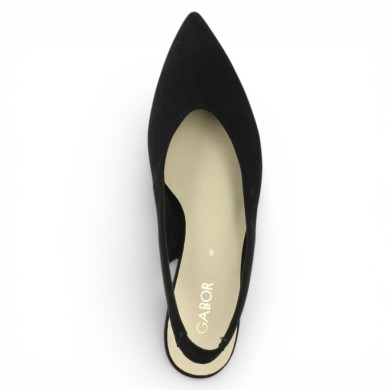 Escarpin velours noir petit talon 8, 8.5, 9, 9.5 Gabor, vue dessus