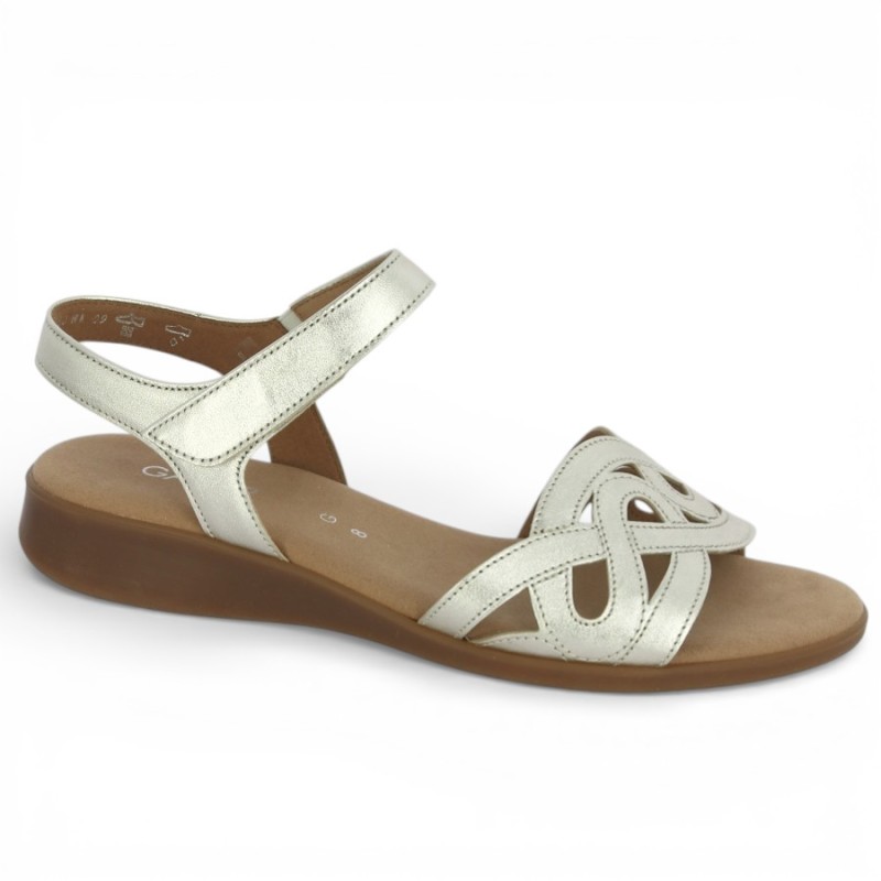 82.804.81 Sandale dorée Gabor 8, 8.5, 9, 9.5 Shoesissime, vue profil