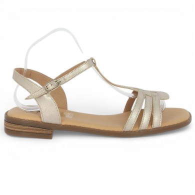 sandale dorée confort grande taille femme Geo Reino Shoesissime, vue coté