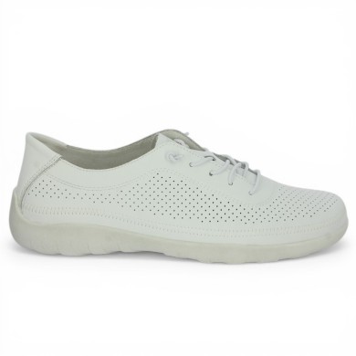 R3521-80 Baskets Remonte légère blanche 42, 43, 44, 45 femme Shoesissime, vue coté