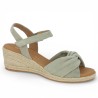 82.712.11 Sandale compensée Gabor vert taupe grande taille Shoesissime, vue profil