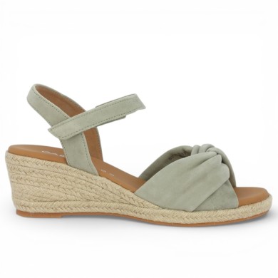 82.712.11 Sandale compensée Gabor vert taupe grande pointure Shoesissime, vue coté