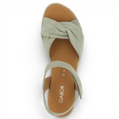 82.712.11 Sandale compensée Gabor vert taupe 8, 8.5, 9, 9.5 Shoesissime, vue dessus