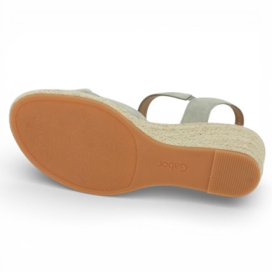 Lydia - Sandale compensées talon corde vert clair - Sandales Gabor 42, 42.5, 43, 44 - Shoesissime