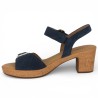 Sandale sabot grande pointure velours bleu femme Shoesissime, vue intérieure