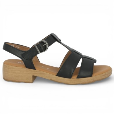 82.813.57 Sandale noir Gabor confort grande pointure femme Shoesissime, vue coté