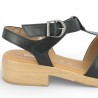 82.8143.57 - Black leather sandal with sandal sole - Sandals 8, 8.5, 9, 9.5 - Shoesissime