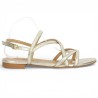 Camelia - Gold leather nude shoes large - Gold sandals large - Shoesissime