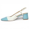 Sophie - Open pumps with blue and white heel - Sling Back 42, 43, 44, 45 - Shoesissime