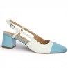 Sophie - Open pumps with blue and white heel - Sling Back 42, 43, 44, 45 - Shoesissime