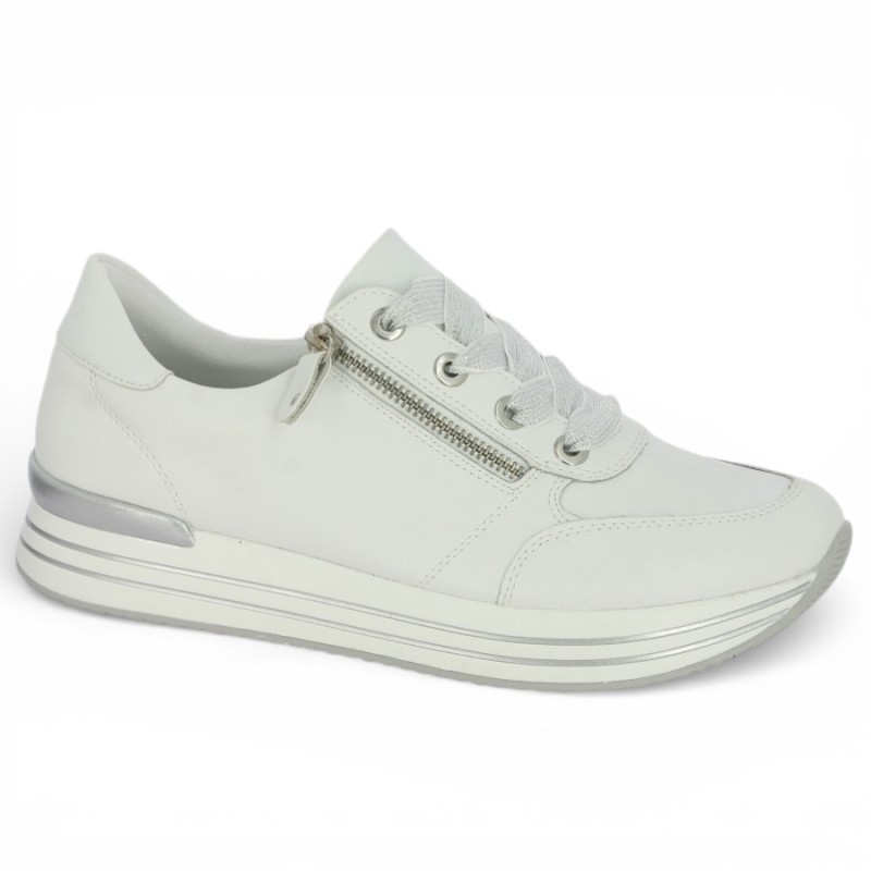 D1302-82 Baskets blanche Remonte plateforme 42, 43, 44, 45 Shoesissime, vue profil