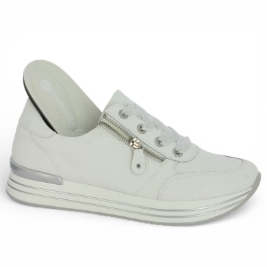 Baskets blanche grande taille femme semelle amovible Shoesissime, vue détails