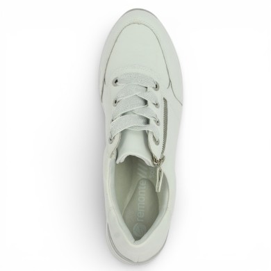 Thalia - Sneakers Remonte cuir Blanc - White women's sneakers large size - Shoesissime
