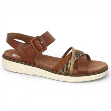 D2049-22 Sandale marron léopard Remonte 42, 43, 44, 45 Shoesissime, vue profil