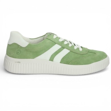 D3E00-52 Baskets femme velours vert Remonte grande taille Shoesissime, vue coté