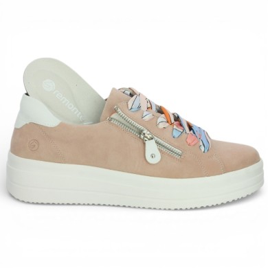 Baskets femme rose grande taille semelle amovible fermeture éclair Shoesissime, vue détails