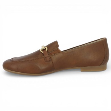 Mocassin à chaine cuir camel confort grande taille femme, vue intérieure