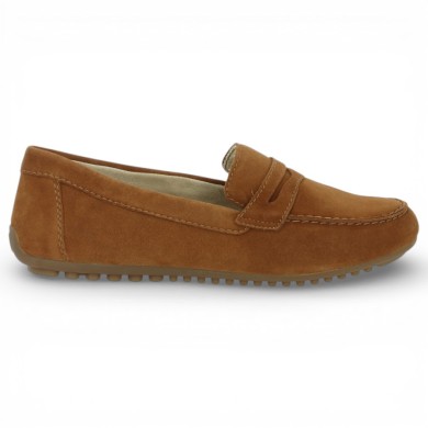 D3K00-22 - Moccasin velours camel confort - Moccasin grande taille - Shoesissime