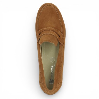 D3K00-22 - Moccasin velours camel confort - Moccasin grande taille - Shoesissime