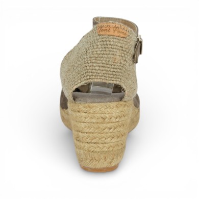 Caraibes - Espadrille bride cheville taupe - Espadrille femme 42, 43, 44, 45 - Shoesissime