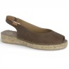 espadrille petit talon velours femme 42, 43, 44, 45 Shoesissime, vue profil