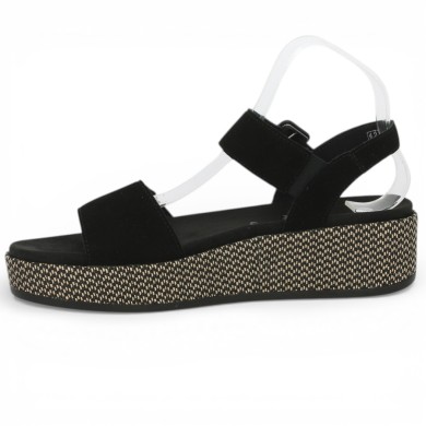 Sandale noire réglable à plateforme femme 42, 43, 44, 45 Shoesissime, vue intérieure