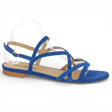 Sandale bleu électrique femme 42, 43, 44, 45 Shoesissime, vue profil