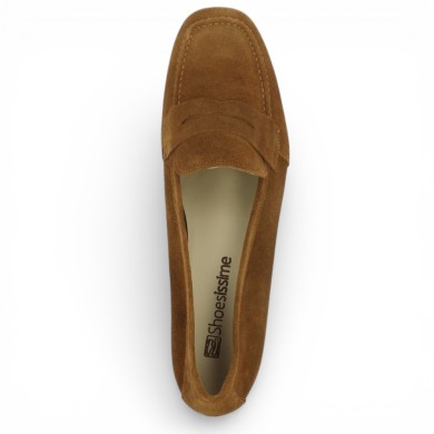 Elody - Mocassin velours marron clair - Mocassin femme 42, 43, 44, 45 - Shoesissime
