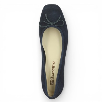 chaussure grande taille petit talon bleu marine souple Shoesissime, vue dessus