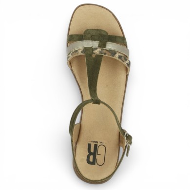 Nu pieds femme grande pointure 42, 43, 44, 45 vert kaki Géo Reino, vue dessus