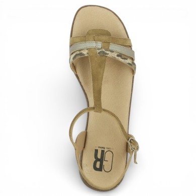 Sandalette femme brides fines biscuit léopard grande pointure femme géo reino , vue dessus