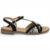 Sandale plate femme noir et serpent Géo Reino grande taille femme Shoesissime, vue coté