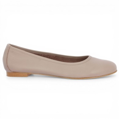 ballerine sans nœud grande pointure rose nude Shoesissime, vue coté