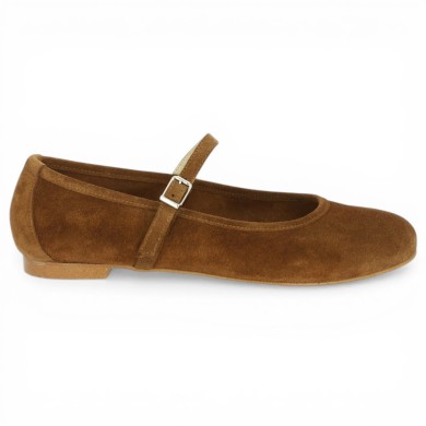 Brigitte - Camel 42, 43, 44, 45 - Ballerinas with large straps - Shoesissime