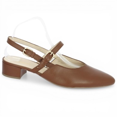 81.524.24 Escarpin brides petit talon camel Gabor grande pointure Shoesissime, vue profil