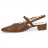 Escarpin à brides babies en cuir marron camel grande taille femme Shoesissime, vue intérieure