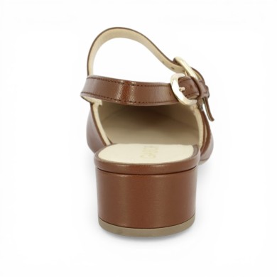 Escarpin sling back marron grande taille femme Shoesissime, vue arrière