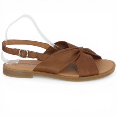 D3674-24 Nu-pieds Remonte camel 42, 43, 44, 45 femme Shoesissime, vue coté