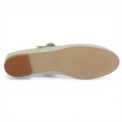 Brigitte - Ballerines babies cuir écru - Ballerine 42, 43, 44, 45 - Shoesissime