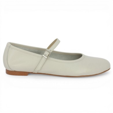 ballerines à brides blanc cassé 42, 43, 44, 45 Shoesissime, vue coté