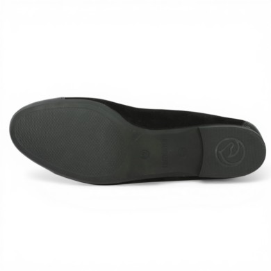 D0K12-02 - Black ballerina with plate 42, 43, 44, 45 - Ballerina Remonte grande taille - Shoesissime