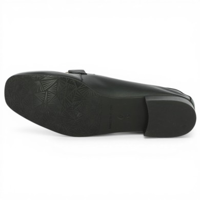 Babeth - Black leather and gold chain loafers in 42, 43, 44, 45 - Women's Shoes Large Size - Shoesissime