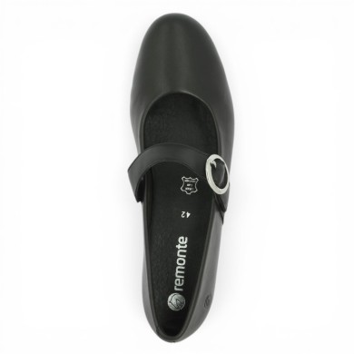 D0K14-00 Ballerine noire bride à scratch grande pointure Remonte Shoesissime, vue dessus